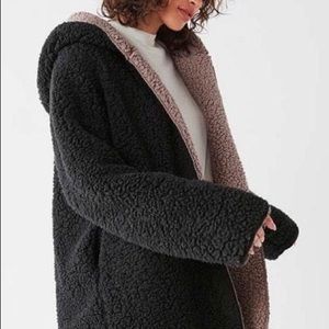 Urban Outfitters Reversible Hooded Teddy Coat